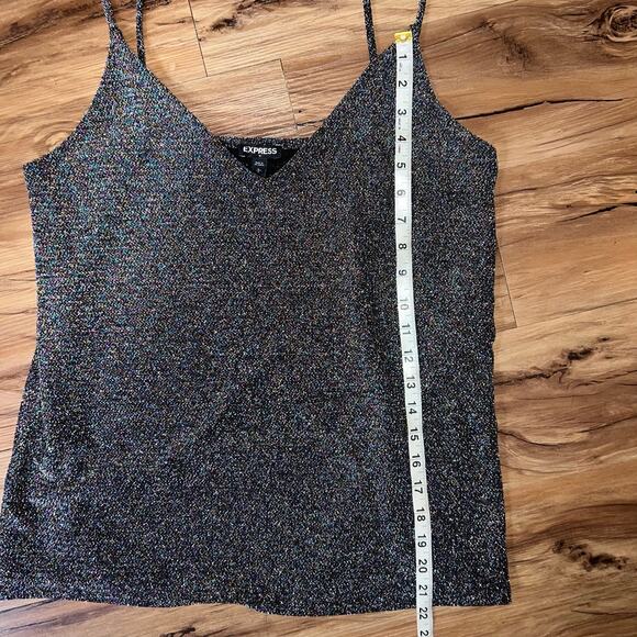 Express Metallic Glitter Cami Tank Sparkly Party Blouse Night Out Top Size Large - Picture 6 of 7